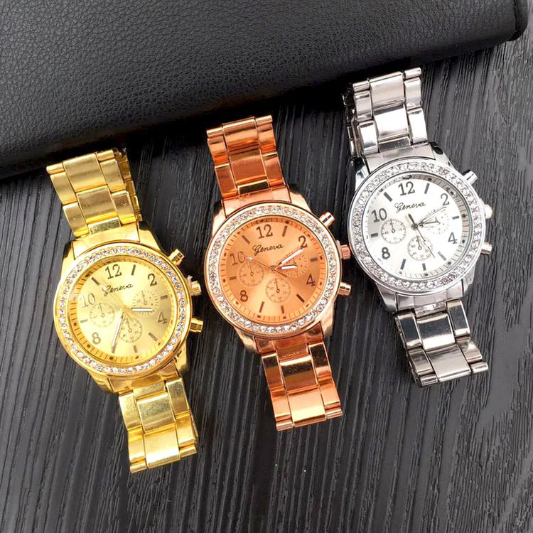 Geneva Luxury Rhinestone Watch Women Classic Watches Fashion Ladies Watch Women&