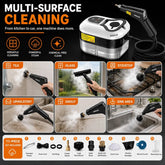 MREGB Handheld Steam Cleaner High-Temperature Pressurized Portable Steamer Fast Heat-Up Deep Cleaning Tool with Accessories for Car Detailing Kitchen Grease Bathroom Tile Floor Multi Surface Home Appliance Wash Equipment