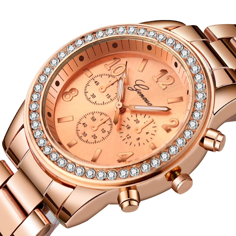 Geneva Luxury Rhinestone Watch Women Classic Watches Fashion Ladies Watch Women&