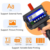 12.7MM Portable Handheld Inkjet Printer for Production Date Barcode Label Coding Machine Batch Number QR Quick Drying