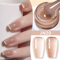 Jelly Nude Gel Nail Polish 10Ml Light Pink Peach Translucent Color UV Light Cure Gel Varnish Nail Art DIY at Home