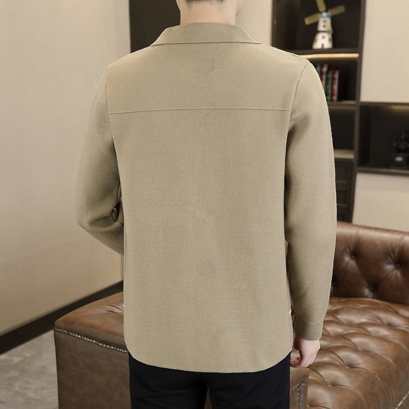 Men's Casual Knitted Slim-Fit Sweater Coat | Silver Fox Sales
