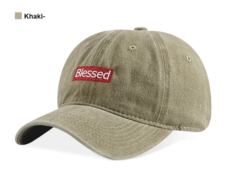 Vintage Washed Blessed Embroidered Baseball Cap Adjustable Unisex Streetwear Dad Hat | Silver Fox Sales