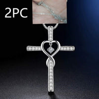 Infinity Love God We Trust Christian Cross Birthstone Crystal Pendant Necklace Colour Gems Zircon Heart | Silver Fox Sales