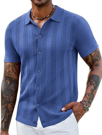 Fashionable Striped Hollow-Out Knitted Sweater For Men | Silver Fox Sales
