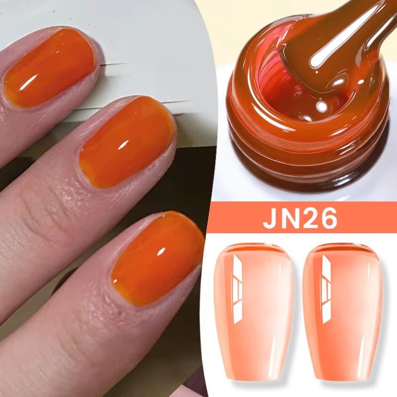Jelly Nude Gel Nail Polish 10Ml Light Pink Peach Translucent Color UV Light Cure Gel Varnish Nail Art DIY at Home