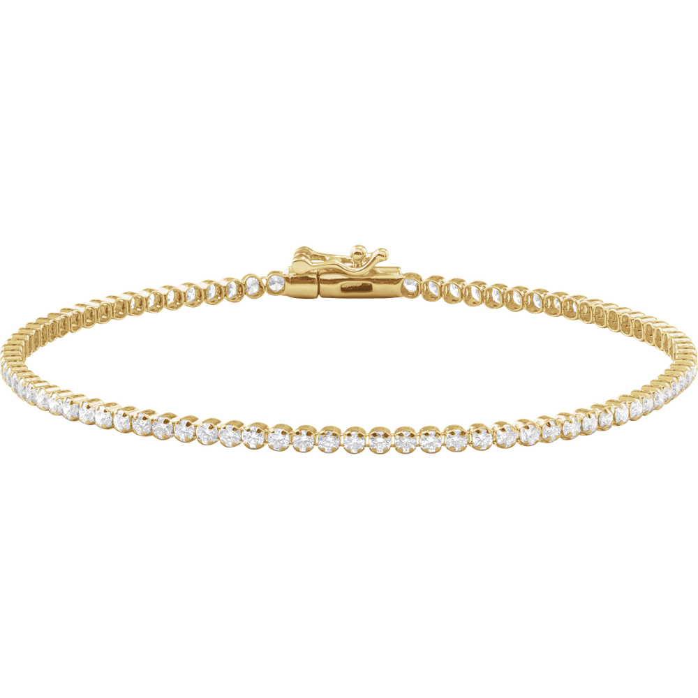 14K gold jewelry Éclat Line Diamond Bracelet featuring round-cut diamonds and a secure box clasp.
