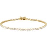 14K gold jewelry Éclat Line Diamond Bracelet featuring round-cut diamonds and a secure box clasp.