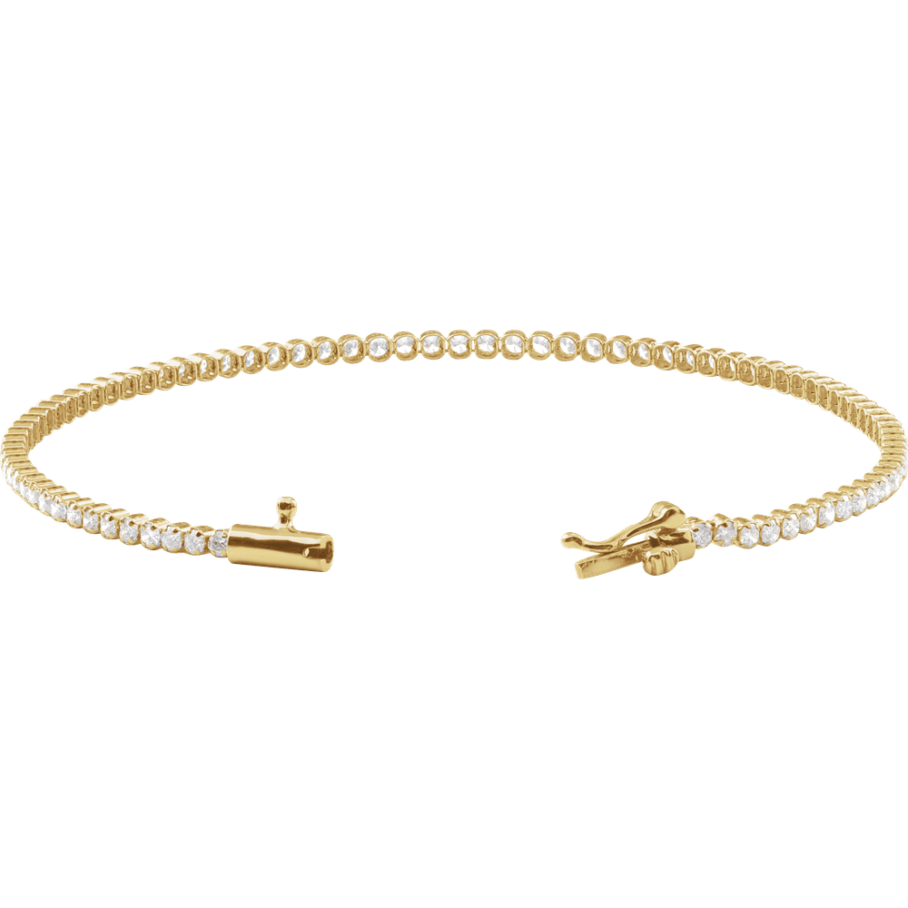 Elegant 14K gold jewelry Éclat Line Diamond Bracelet with round-cut diamonds, perfect for timeless style.