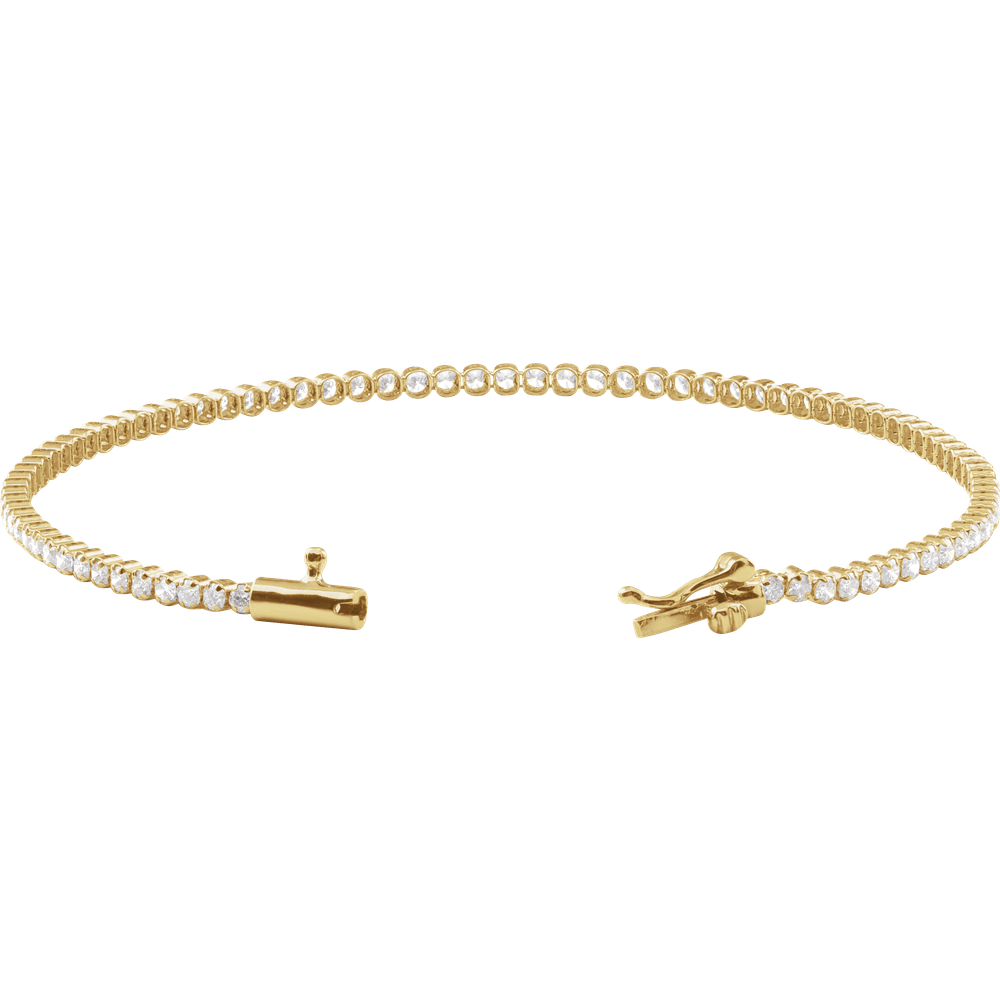 Elegant 14K gold jewelry Éclat Line Diamond Bracelet with round-cut diamonds, perfect for timeless style.