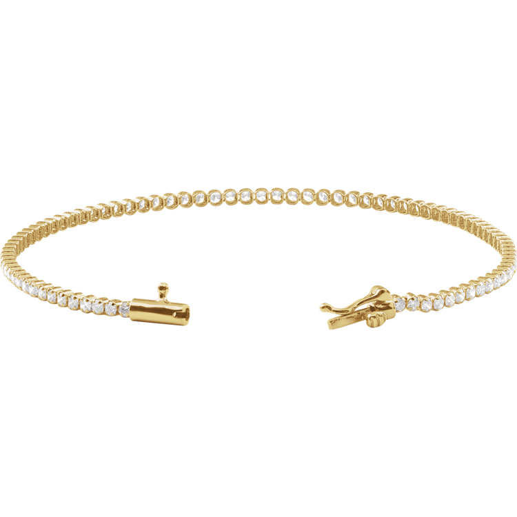 Elegant 14K gold jewelry Éclat Line Diamond Bracelet with round-cut diamonds, perfect for timeless style.