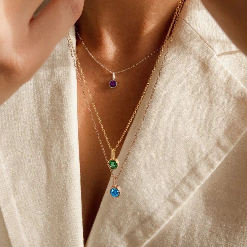 Lumière Birthstone Necklace Month & Zodiac Collection | Silver Fox Sales