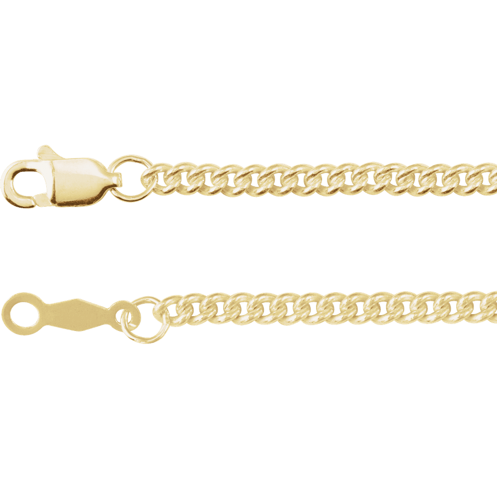 14K Gold-Filled Curb Chain Necklace, 2.25 mm | Silver Fox Sales