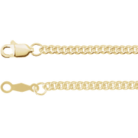 14K Gold-Filled Curb Chain Necklace, 2.25 mm | Silver Fox Sales