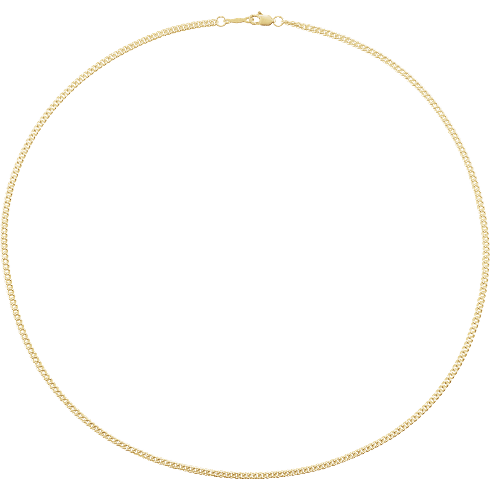 14K Gold-Filled Curb Chain Necklace, 2.25 mm | Silver Fox Sales