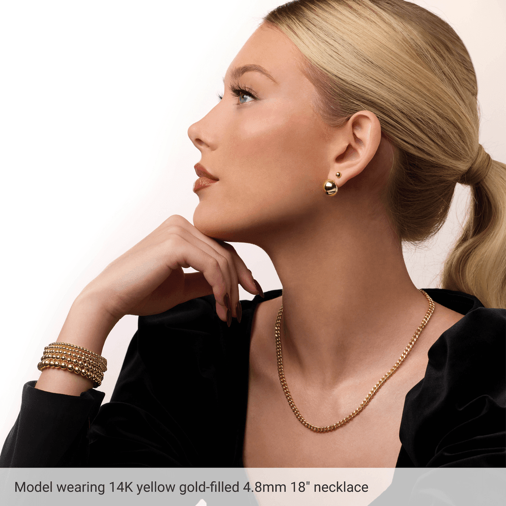 14K Yellow Gold-Filled 4.8mm Curb Chain | Silver Fox Sales