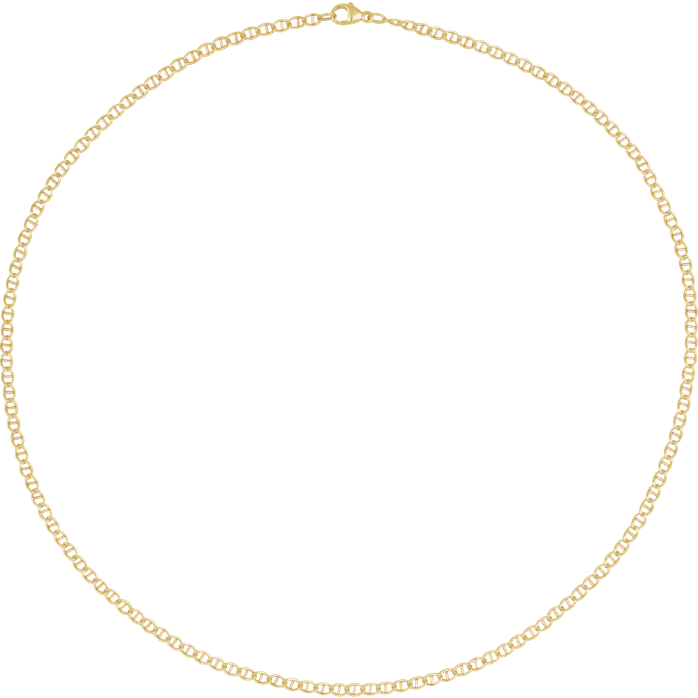 14K Yellow Gold-Filled 2.6mm Anchor Chain | Silver Fox Sales