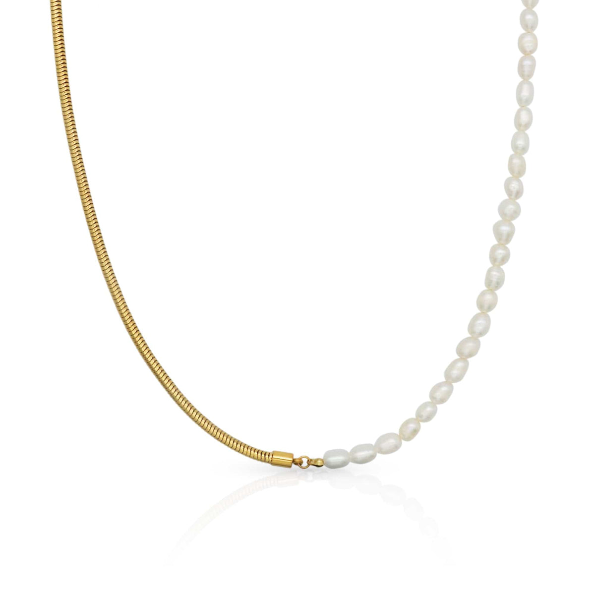 Handcrafted Pearl Necklace, 18k Gold Plated | Silver Fox Sales