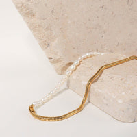 Handcrafted Pearl Necklace, 18k Gold Plated | Silver Fox Sales