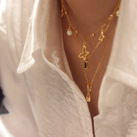 Jasmine Gold-Plated Woven Charm Necklace | Silver Fox Sales