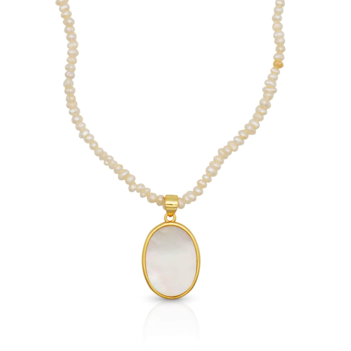 Pearl Pendant Necklace, 18k Gold-Plated Vermeil, 45cm | Silver Fox Sales