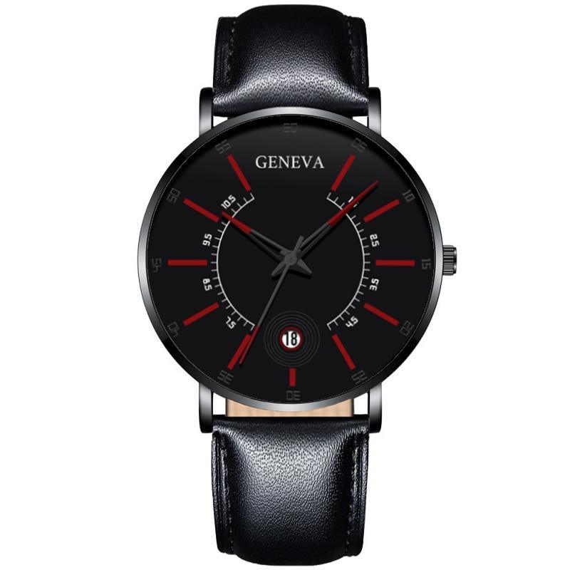 Men's Ultra-Thin Quartz Watch – Mesh Band or Leather Strap, Date Display