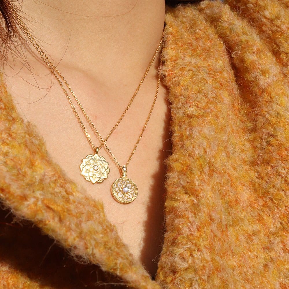 Danielle Floral Pendant Gold Necklace | Silver Fox Sales