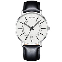 Men's Ultra-Thin Quartz Watch – Mesh Band or Leather Strap, Date Display