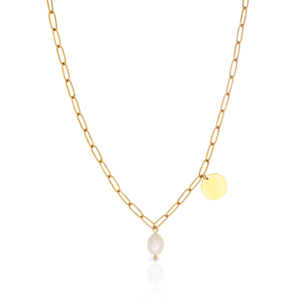 Arianne Labele Gold-Plated Pearl Pendant Necklace | Silver Fox Sales