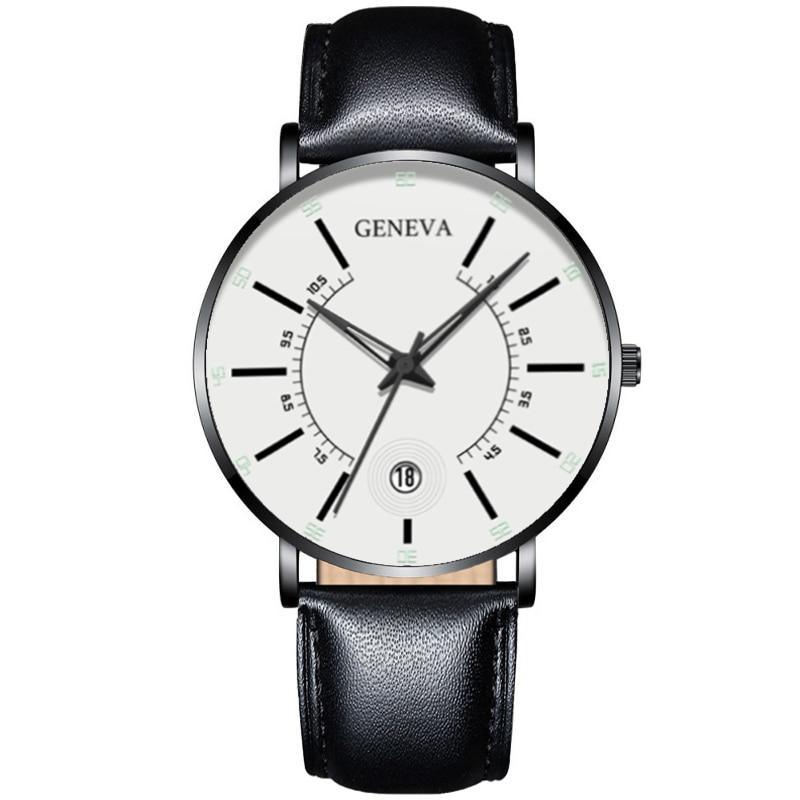 Men's Ultra-Thin Quartz Watch – Mesh Band or Leather Strap, Date Display