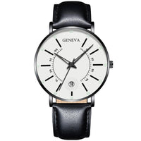 Men's Ultra-Thin Quartz Watch – Mesh Band or Leather Strap, Date Display