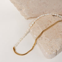 Handcrafted Pearl Necklace, 18k Gold Plated | Silver Fox Sales
