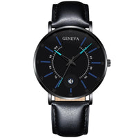 Men's Ultra-Thin Quartz Watch – Mesh Band or Leather Strap, Date Display