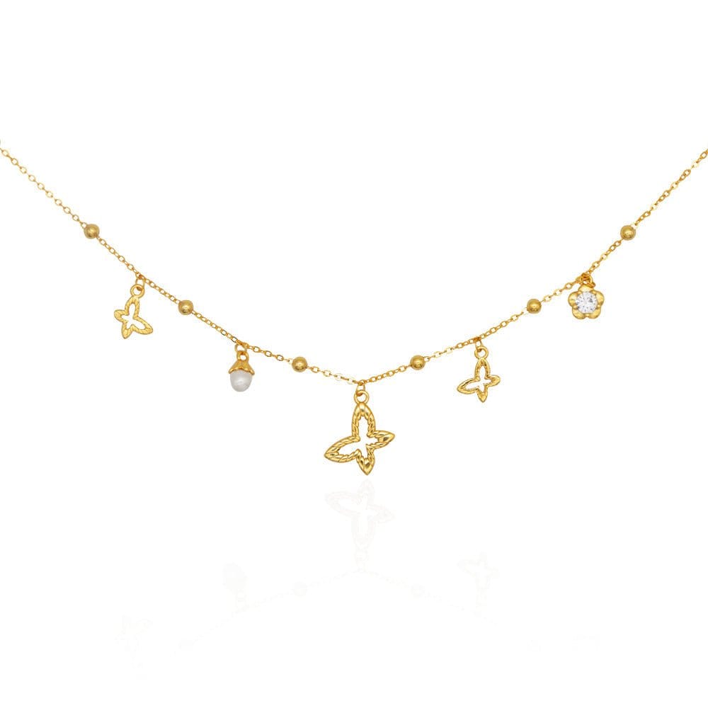 Jasmine Gold-Plated Woven Charm Necklace | Silver Fox Sales