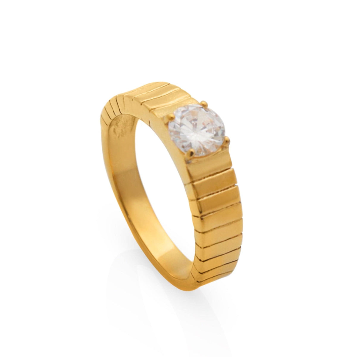 Cossete Crystal Gold Ring | Silver Fox Sales