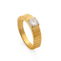 Cossete Crystal Gold Ring | Silver Fox Sales