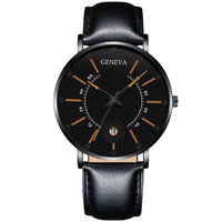 Men's Ultra-Thin Quartz Watch – Mesh Band or Leather Strap, Date Display