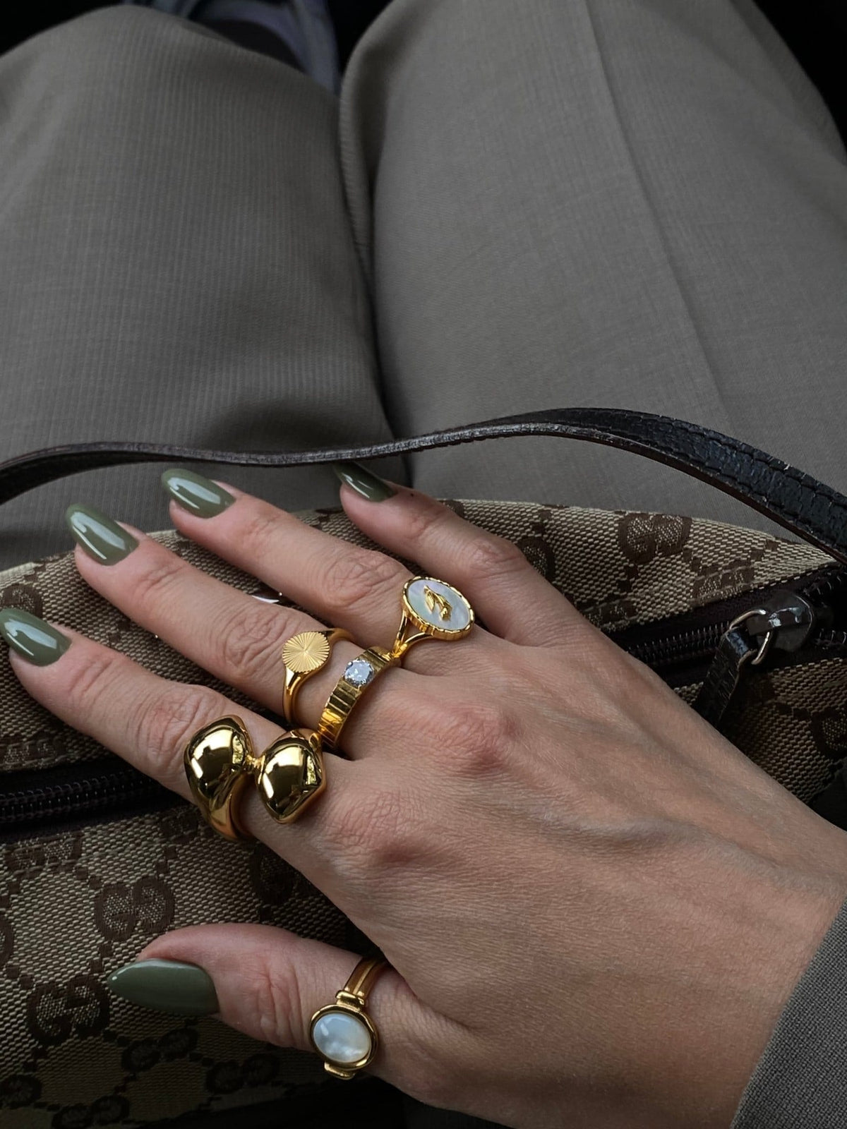 Cossete Crystal Gold Ring | Silver Fox Sales