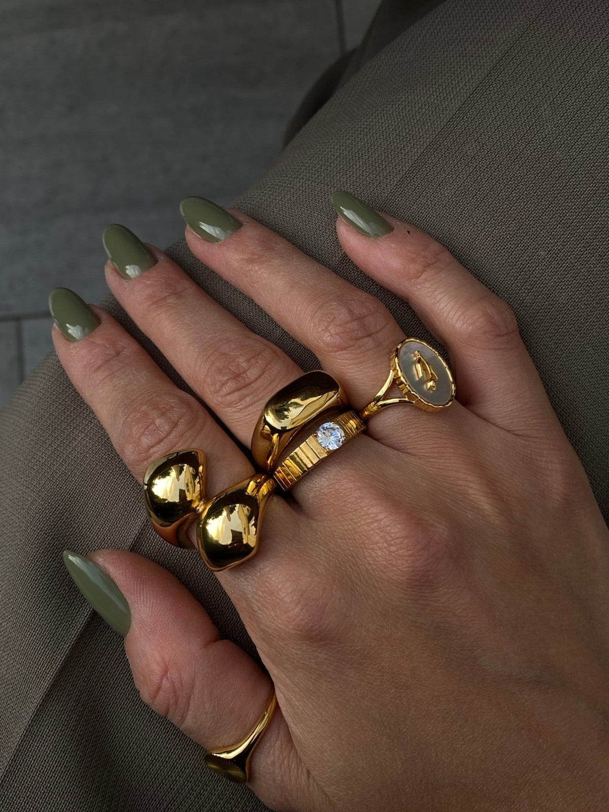 Cossete Crystal Gold Ring | Silver Fox Sales
