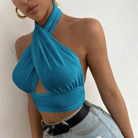 Halter Top Women Summer Clothes Sleeveless Backless Vest