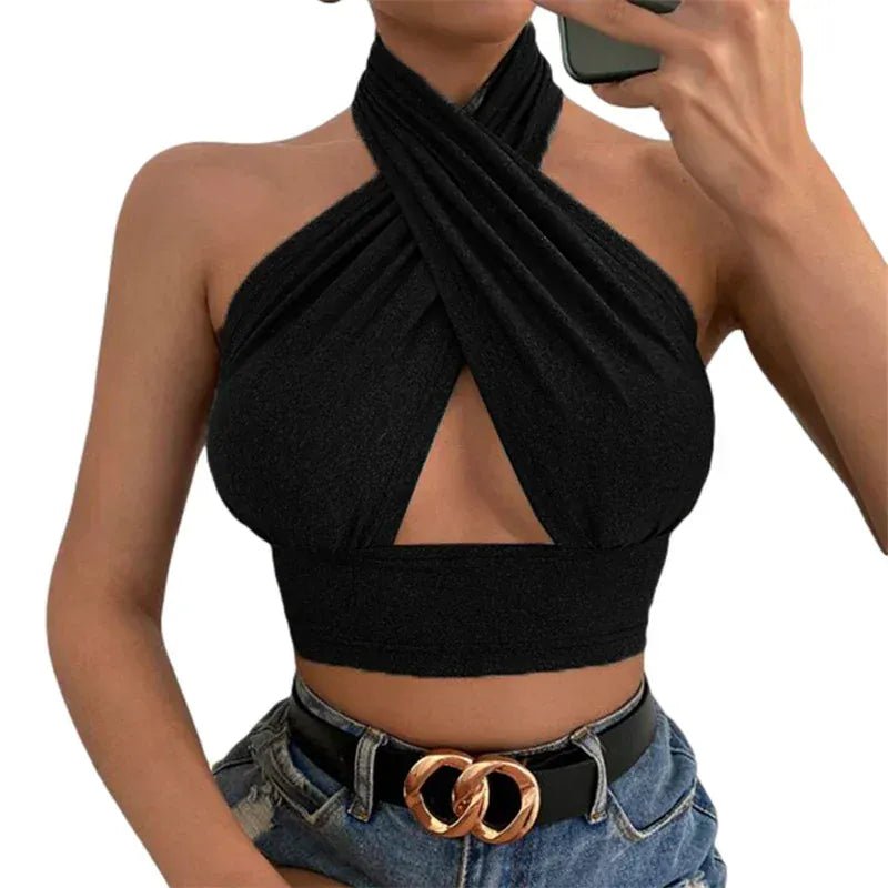 Halter Top Women Summer Clothes Sleeveless Backless Vest