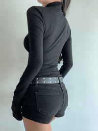 Turtleneck Top Slimming Bottom T Shirt for Women Long Sleeve