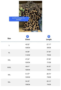 Plus Size Leopard Print T-Shirt Casual Short Sleeve Top
