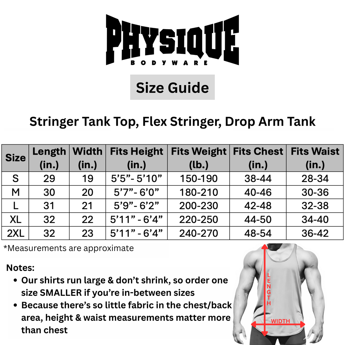 Men's Drop Arm Tank Top – Made in USA by Physique Bodyware