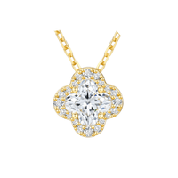 Fleur de Lumière D Color Moissanite Necklace (VVS1) | Silver Fox Sales