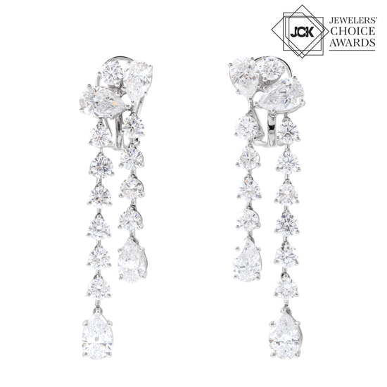 Étoile Cascade Diamond Earrings 14K White Gold
