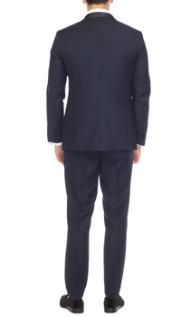 Men's Navy Shawl Lapel Tuxedo – Slim Fit 2 Piece Suit | Ferrecci Reno
