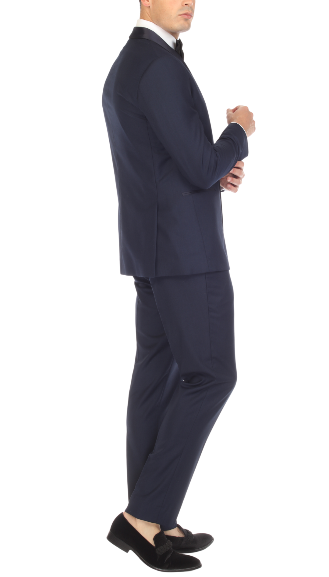 Men's Navy Shawl Lapel Tuxedo – Slim Fit 2 Piece Suit | Ferrecci Reno