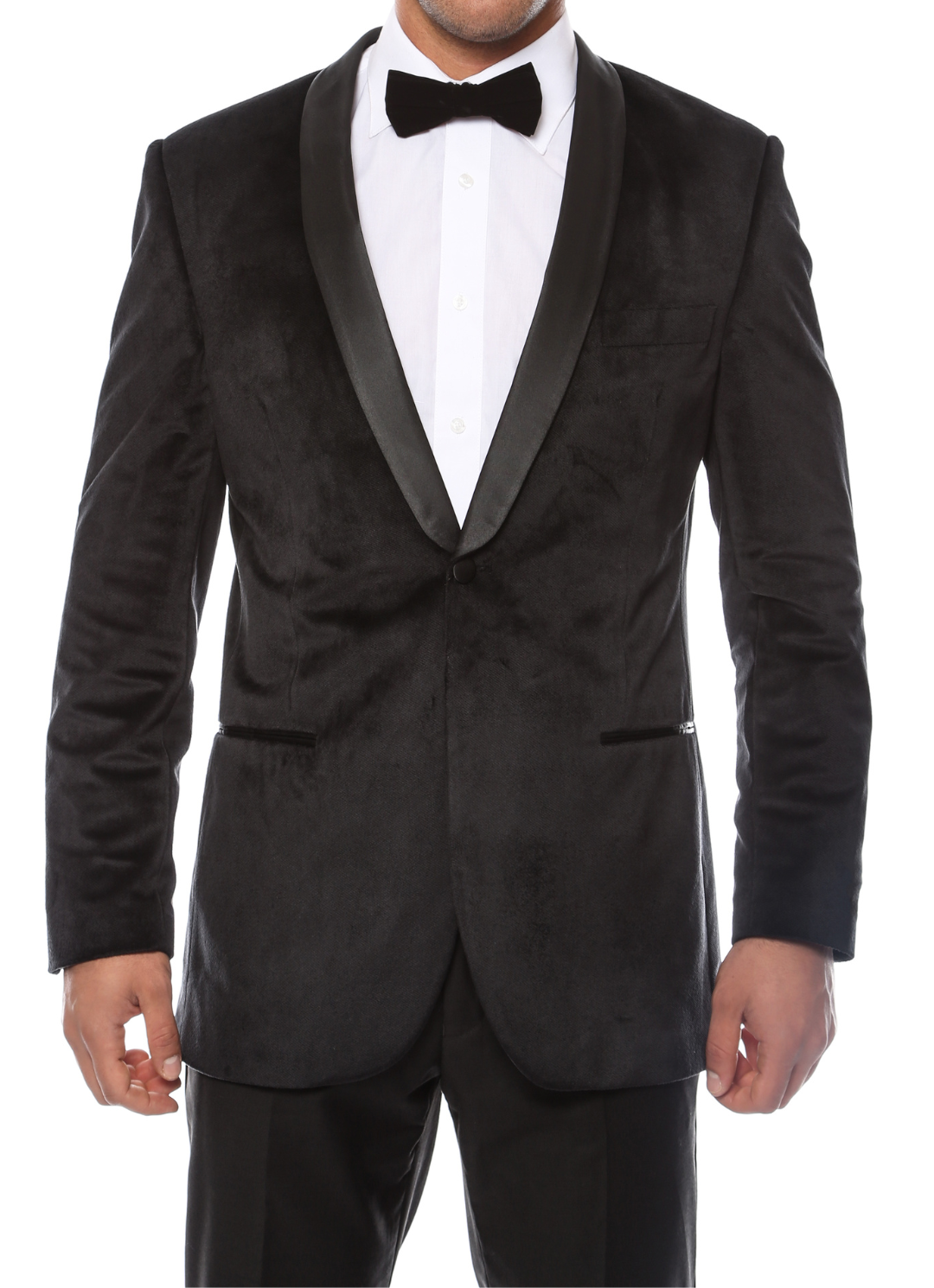 Ferrecci Men's Black Velvet Tuxedo Jacket – Slim Fit Shawl Lapel Dinner Jacket