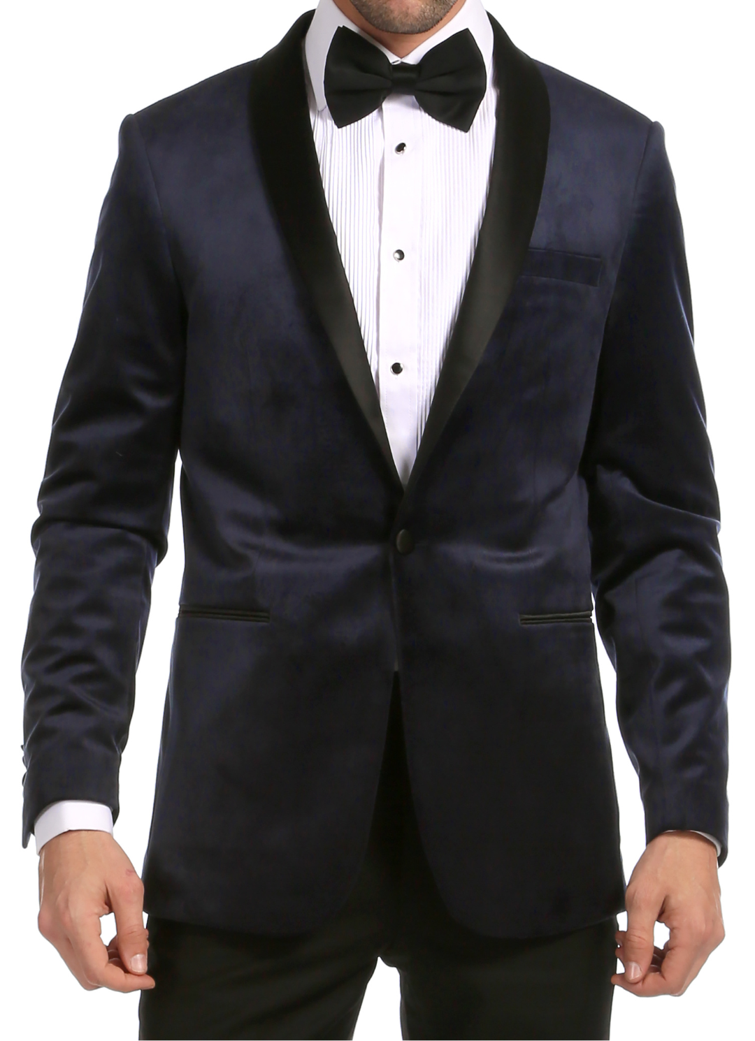 Ferrecci Men's Navy Velvet Tuxedo Jacket – Slim Fit Shawl Lapel Dinner Jacket